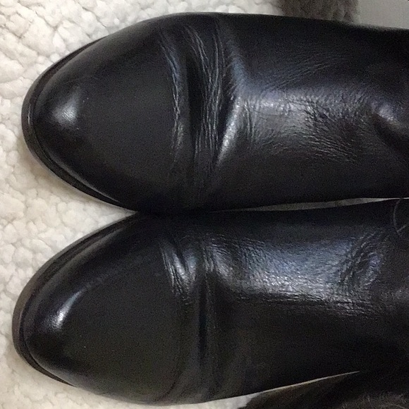 9 WEST BLK LEATHER LOW HEEL BOOTS 9M - Picture 6 of 12